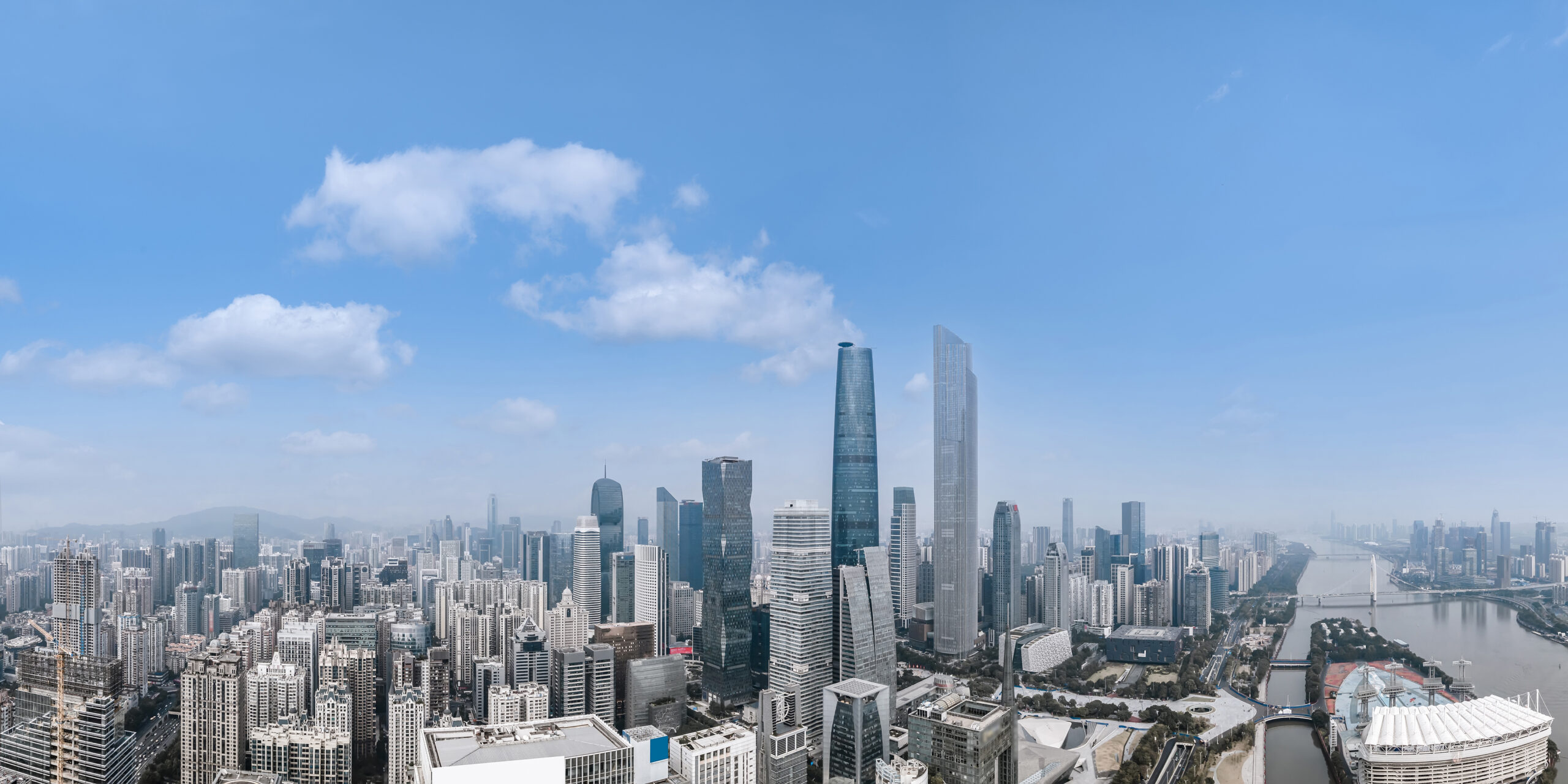 aerial photography guangzhou city architecture landscape skyline